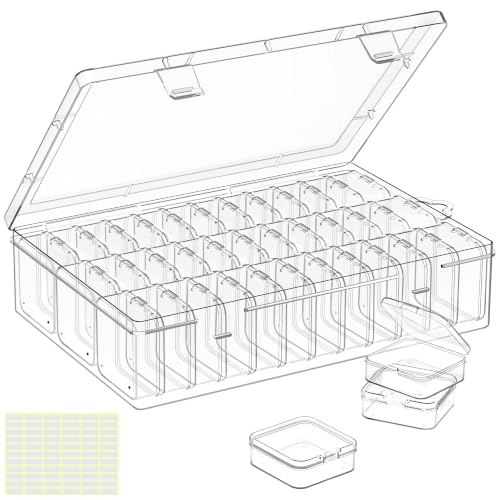 Bead Organizer Box, 36-Pcs Mini Clear Bead Storage with Lid, 1 Pack - color: 1 Pack