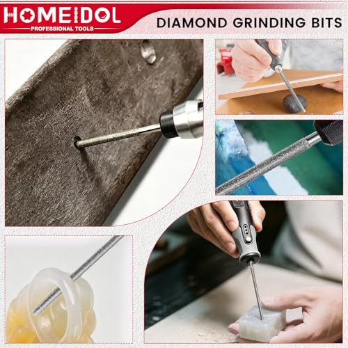 8Pcs 120Grit Long Diamond Grinding Bit for Dremel Bits L 4" 1/8" Shank - style: Style 4