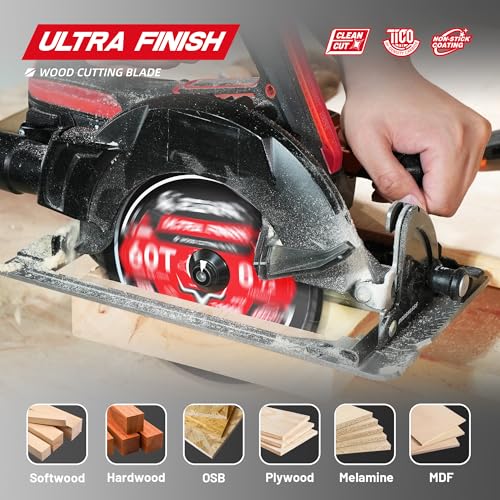 EZARC 6 1/2 Circular Saw Blades, 60T Ultra Finish for Laminate, 2-Pack - size: 6-1/2'', style: 60T