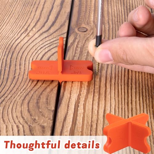 8 Pcs ABS Deck Spacer Tool, 4 Thicknesses Orange Deck Board Spacers - color: Orange-8