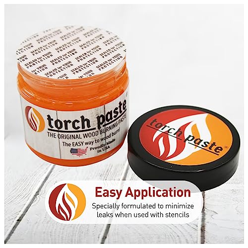 Torch Paste - The Original Wood Burning Paste | Made in USA Heat Activated Non-Toxic Paste for Crafting | Accurately & Easily Burn Designs on Wood, Canvas, Denim & More - Pack of 3 Jars + 3 Squeegees - size: 3 Jars (3 oz each) + 3 Squeegees