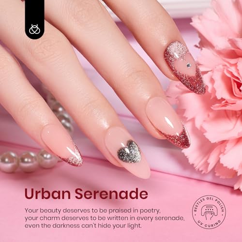 Beetles Cat Eye Gel Nail Polish Set, 6 Colors Glitter Gel Nail Kit - color: 0-0-Cute Cat Eyes