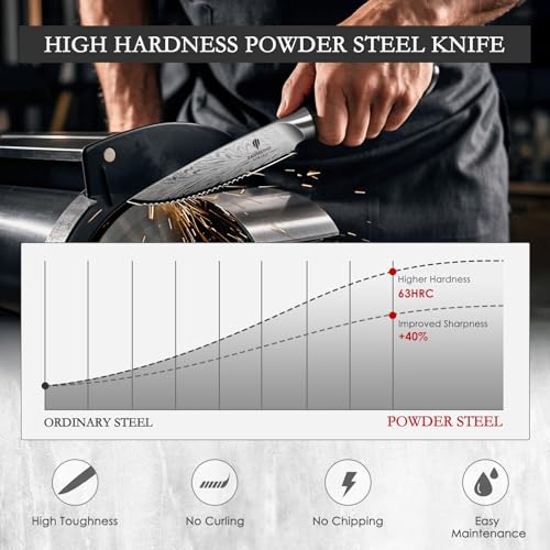 Steak Knives Set of 6, Powder Steel Steak Knife Set - size: 6PCS Steak Knife Set
