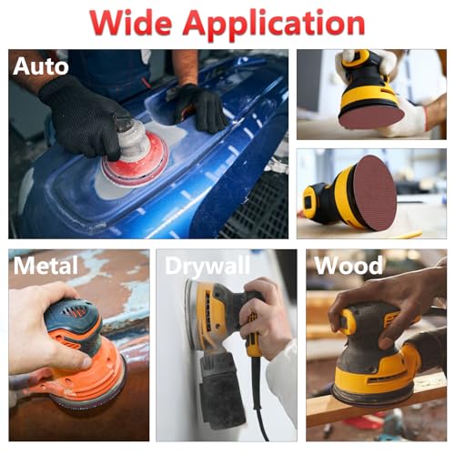 50 Pcs 5 Inch Mesh Sanding Disc Assortment for Random Orbital Sander | 80 120 180 240 320 Grit, Dust Free & Anti-Clogging Hook & Loop Round Sandpaper for Woodworking, Furniture & Metal - style: 5 Inch