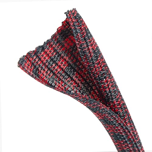 Cable Management Sleeve Split Braided Wire Loom 1/4 Inch-100FT