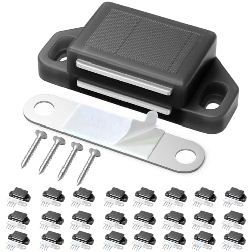 Tonitrui Cabinet Magnetic Catch Door Latch 25LB for Kitchen Drawer Magnets to Stay Closed Magnetic Catch Closet for Drawer（Black 24 Pack） - color: Black, size: 24 Pack