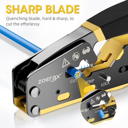 RJ45 Crimping Tool Ethernet Crimp Tool Crimper, Yellow