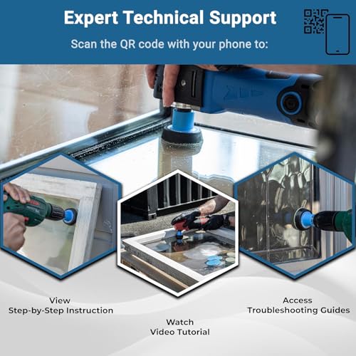 GLASS POLISH DIY Glass Scratch Removal Kit 2” (50mm) - Effective Glass Polishing with Drill or Polisher, Repairs Deep Scratches, Removes Surface Damage and Restores Original Clarity & Shine - size: 2 inch (15 Abrasives)