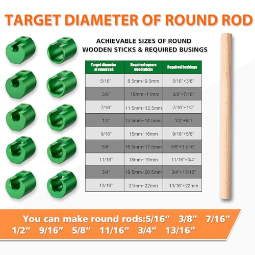Dowel Maker Jig Kit cutter tool Imperial 9 Different Diameters - size: Imperial