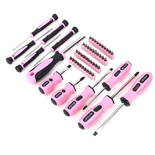 FASTPRO 220-Piece Pink Tool Set, Home Repairing Tool Kit for Women - color: Pink