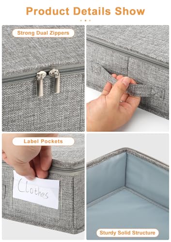 punemi 4 in High Sturdy Low Profile Under Bed Storage, 2 Pack, Grey - color: Grey, size: 2 Pack-4 inch Tall-Structured
