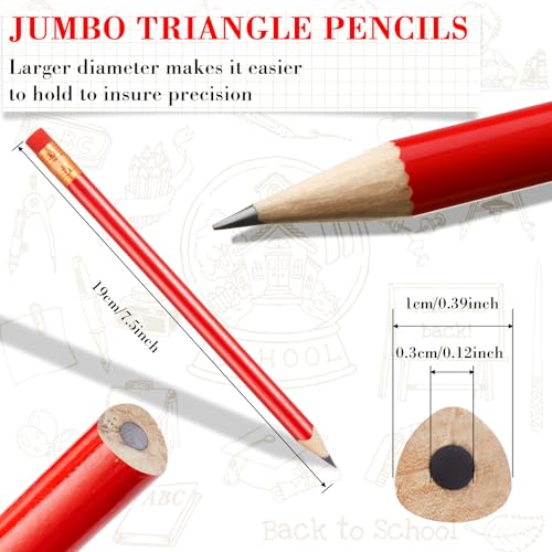 Fainne 48 Pack Jumbo Carpenter Pencils Woodworking Marking with Black Core Thick Flat Construction Pencils for Woodworkers Framers DIY Projects and Contractors(Red) - color: Red
