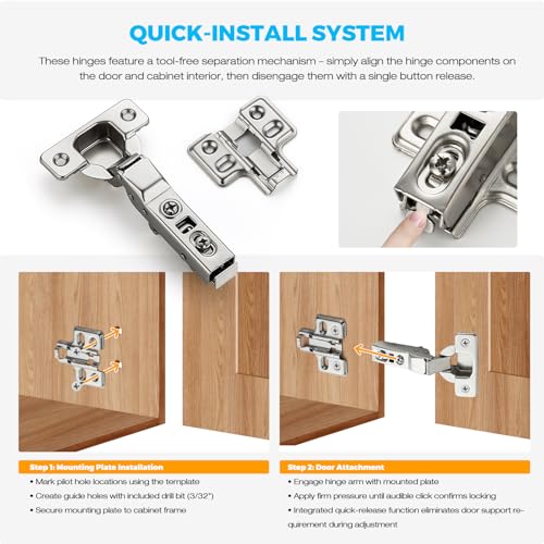 HOME EDIT 5 Pairs 10 Pack European Half Overlay Soft Close Cabinet Hinges - size: Half Overlay