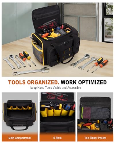 Marscamd 12-inch Tool Bag with Multiple Pockets, Heavy Duty Tool Tote