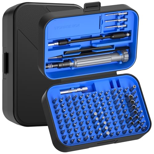 Precision Screwdriver Set, SOONAN 150 in 1 Electronics Tool Kit with 120 Bits Magnetic Screwdriver Set & 30-Bit Magnetic Set Handy Repair Tool for Computer Phone Watch Camera Laptop, Blue - size: 150-IN-Blue