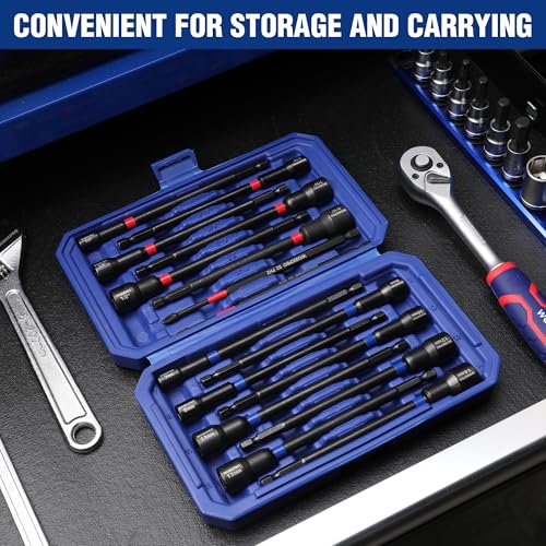 WORKPRO 16 PCS Magnetic Nut Driver Set, 6" Long Nut Drivers & Power Bits - size: 16PCS Magnetic Long Nut Driver Set