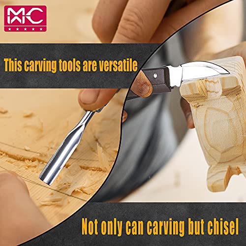 Woodworking 11 PC Carving Chisel Set with Wooden Storage Case - Gouges, Chisels and knifes for Hobbyists and Professional Wood Carving Tool - size: 11 Piece Carving Chisel