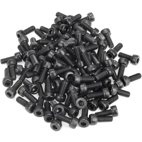 105 Pieces M4 x 10mm Socket Head Cap Screws, Thread Pitch 0.7mm, Sutemribor M4 Black Screws, 12.9 Grade Alloy Steel, Black Oxide Finish, Fully Threaded - size: M4 x 10mm, style: Socket Head