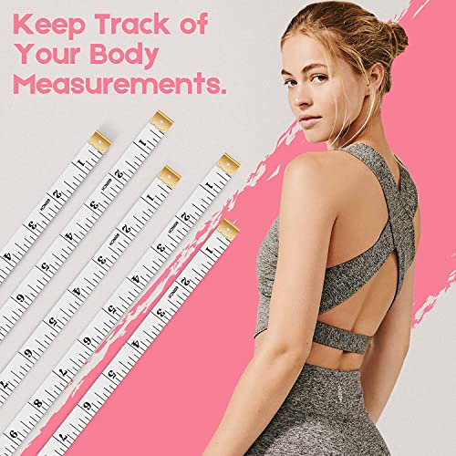 iBayam 2-Pack Soft Tape Measure 60" for Sewing, Body & Weight Loss, White - color: White