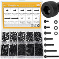 705 Pieces M2.5 Screws Nuts Washers Set Black, Sutemribor M2.5 x 4/6/8/10/12/16/20mm Hex Socket Head Cap Screws Nuts Washers Assortment Kit, 12.9 Grade Alloy Steel, Fully Threaded - size: M2.5 x 4/6/8/10/12/16/20mm Kit, style: Socket Head