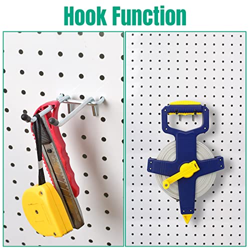 Pegboard Hooks, 10Pack 4" 6" Dual Arm Peg Board Heavy Duty Hangers (Silver) - color: Silver