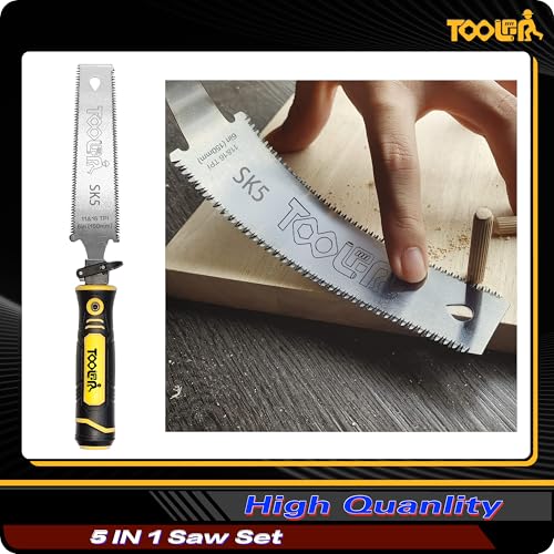 5-In-1 Multi-Blade Handsaw for Woodworking Tools (Japanese/Drywall/Hacksaw) - color: 5-in-1 Yellow