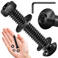 Mywish 20Set Black Oxide Stainless Steel Nut and Bolt Kit, 1/4-20 Button Head Socket Cap Bolts, Allen Screws, Hex Spanner - color: Black, size: 1/4-20 x 1-1/2"