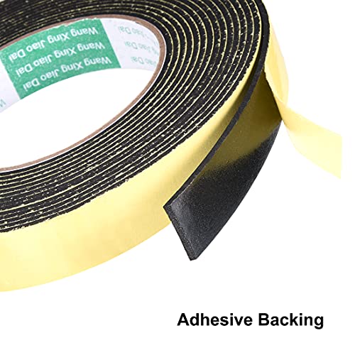 uxcell Sealing Foam Tape 20mm Wide 2mm Thick 5m/16.4ft Long, Self Adhesive Weather Strip for Window Door Insulation, Pack of 2 - size: 20mmx2mmx5m