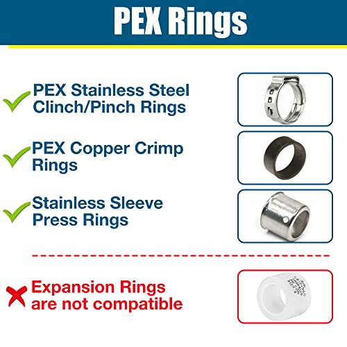 12PCS PEX Fitting Combo with 1/2'' Straight Coupling (4PCS), 1/2" 90 Degree Elbow (4PCS), 1/2" PEX Tees(4PCS), Brass Barb Crimp Pipe Hose Fittings in Plumbing Jobs