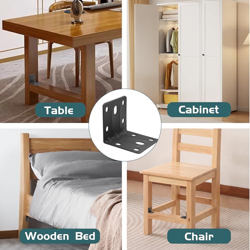 Alise 10 Pack Black 2x2in L Brackets Heavy Duty Metal for Wood Furniture - color: Matte Black, size: (10P) 2X2 inch