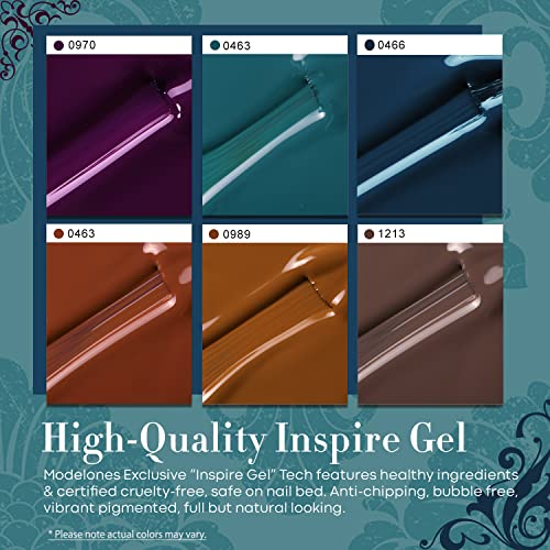 modelones Fall Gel Nail Polish Set, 6 Dark Colors Brown Wine Purple Blue - color: A A A1 Dark Colors