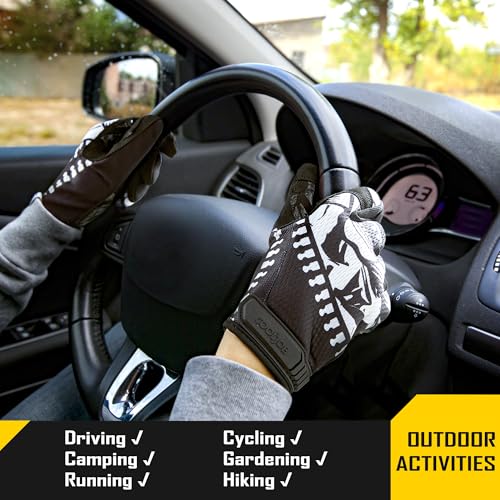 COOLJOB Mechanic Safety Work Gloves, Enhanced Anti-Slip Grip Tactical Gloves, Touchscreen, Breathable, Ultra-Soft, S-XL - color: Joker, size: Large