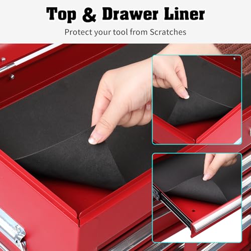 Winado 24" Metal Portable Tool Box with 5 Drawers, Lockable, Red - color: Red