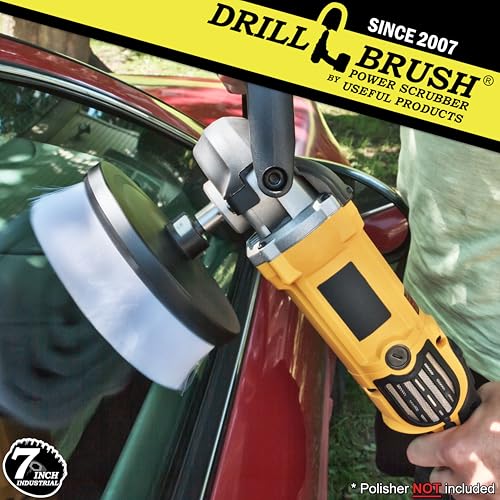 Carpet Cleaner Scrub Brush for Polisher - 7 Inch Soft White Drill Brush - color: White