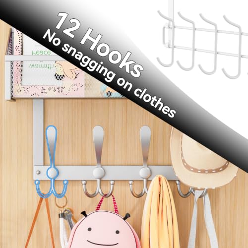 Kaiferty Over The Door Hooks Organizer, Coat Rack Over The Door Storage Hanger Towel Rack, Back of Door Storage Organizer for Bathroom,Bedroom,Kitchen,Office (Silver, 3-Tier) - color: Silver, size: 3-Tier