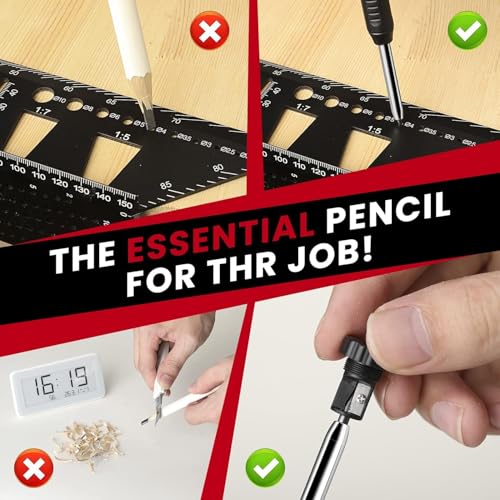 Saker Contour Gauge Profile Tool Set,Unlimited Connection 2PCS and Pencil | Precisely Copy Irregular Shape Duplicator,with Construction Deep Hole Pencil for DIY Woodworking - style: 2 Pieces Unlimited Connection Set