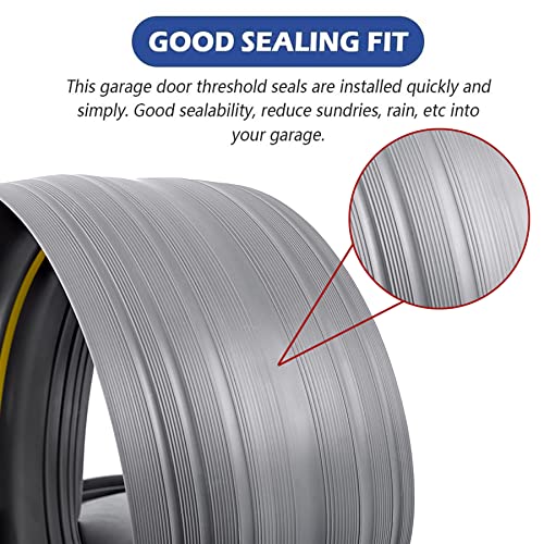ToLanbbt 10Ft/3M Universal Garage Door Rubber Threshold Strip with 300ml Black Adhesive, Weatherproof Seal Strip DIY Weather Stripping Replacement (Grey+Yellow) - color: Grey+Yellow, size: 10 Ft (incl. 1 adhesive)