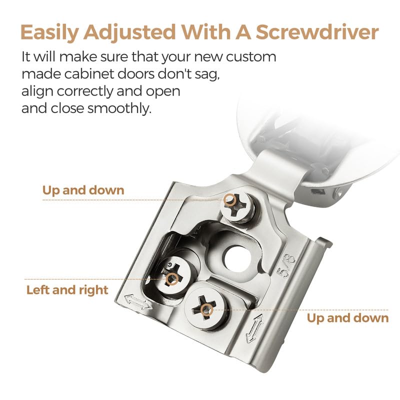 Ravinte 5/8 Inch Overlay Soft Close Hinge Kitchen Cabinet Hinges 10 Pack - size: 5/8 inch Overlay