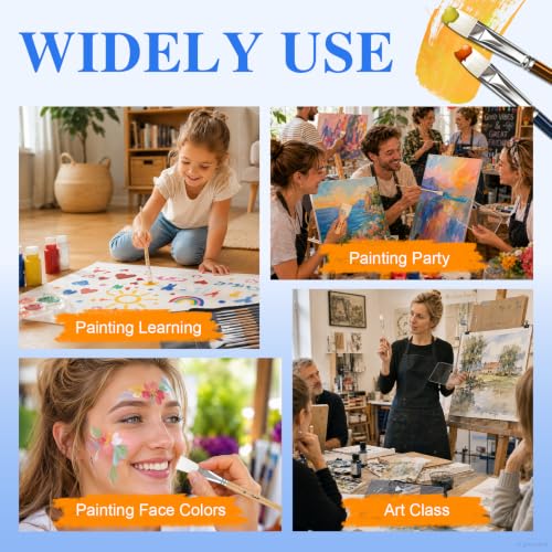 ESRICH 25Pcs Paint Brushes Set, 7 Shapes Paintbrushes for Acrylic Painting
