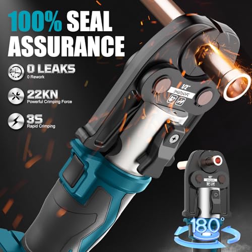 SWANSOFT 22kN Electric Hydraulic Crimping Tool for VUS 1/2"-1" Copper Pipes