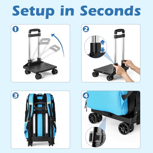 Rolling Cleaning Caddy Bag with Wheels, Large Cleaning Supplies Organizer Backpack with Detachable Trolley and Cleaning Apron for Housekeepers, Home, Hotel & Car Detailing - color: A02-blue