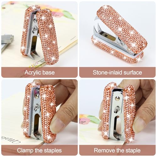 MultiBey Bling Acrylic Staple Remover with Metal Jaws, Champagne Gold - color: Champagne Gold