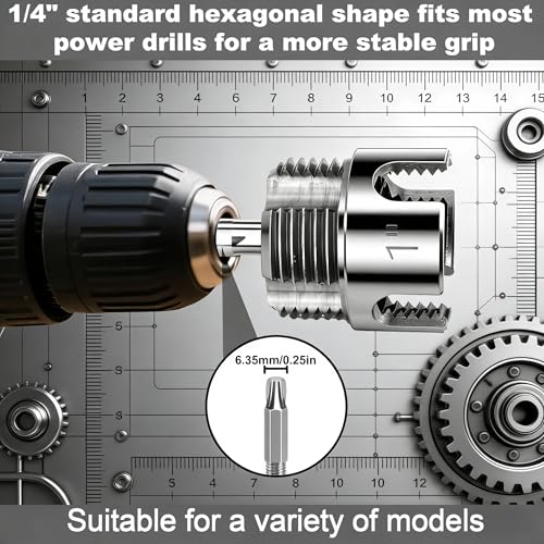 2026 New Pipe Thread Cutting Tool, Internal & External Pipe Threading Tool, PVC Pipe Threader for 1/2", 3/4", 1" Sizes PVC Pipes Suitable for All Electric Drills (3PCS)