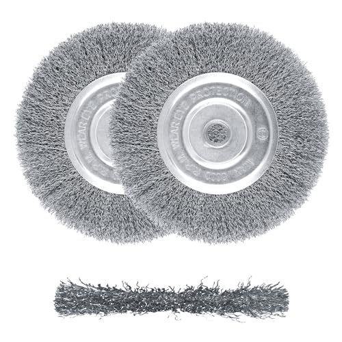 2Pcs 6" Brass Wire Wheel, Brush Wheel for Bench Grinder, 1/2"-5/8" Arbor - style: 6" 2Pcs