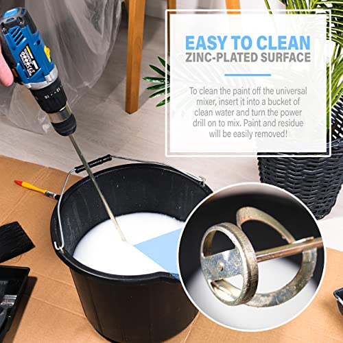 Paint Mixer for Drill, 1-5 Gallon Bucket, Paint Stirrer for Drill | Zinc Plated, Rust-Free & Easy to Clean, Fits All Standard Drills - For Mixing Paint, Resin, Epoxy & Concrete (Small Head) - size: 5 Gallon (Small Head)