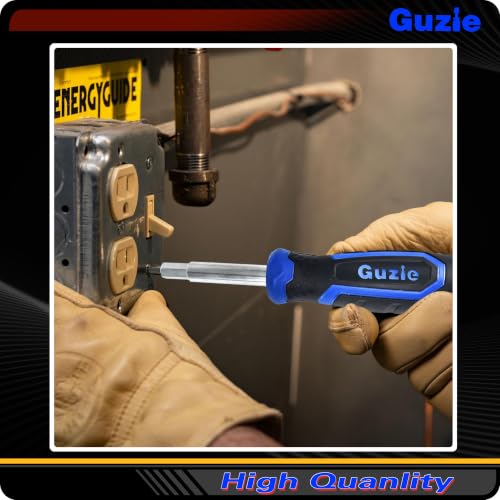 Guzie 12-in-1 Screwdriver/Nut Driver Set, 12 Bits/3 Nut Drivers