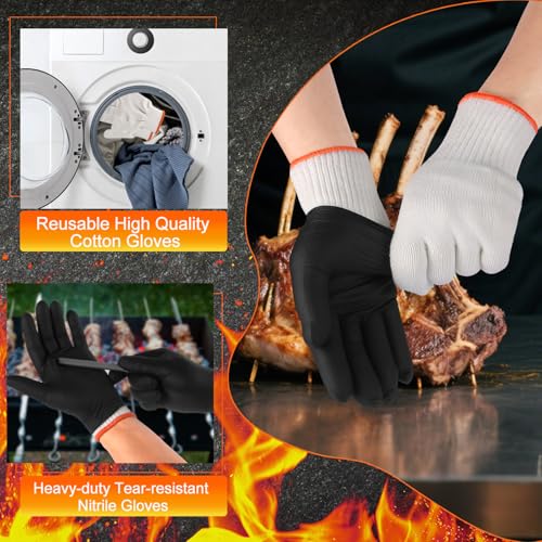 ANBOSON BBQ Gloves Disposable, Heat Resistant Grilling Gloves for Cooking - size: X-Large, style: 6mil Nitrile