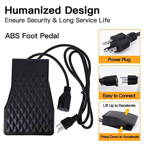 1000W 30000RPM Electric Flex Shaft Rotary Tool Foot Pedal Control Flex Shaft Hanging Grinder Carver Can Forward-Reverse Rotation, Multi-function Kit with Accessories for Carve-Buffing Diy Craft work - size: 1000W Chuck 0.4-6.5mm