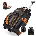 AUROPEAK Rolling Tool Backpack, 63 Pocket Heavy Duty Tool Bag with Wheels - size: 1.38" Wheel
