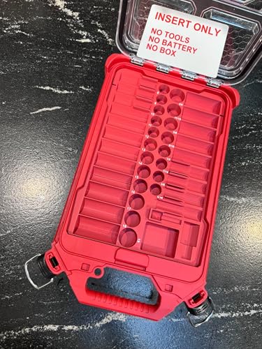 Packout Compatible 3/8 43PC Socket Organizer Tray - 3D Printed Liner for Milwaukee Packout #48-22-8436 Tool Box - Precision Built Insert for Packout Organizers (NO TOOLS & NO BOX INCLUDED)